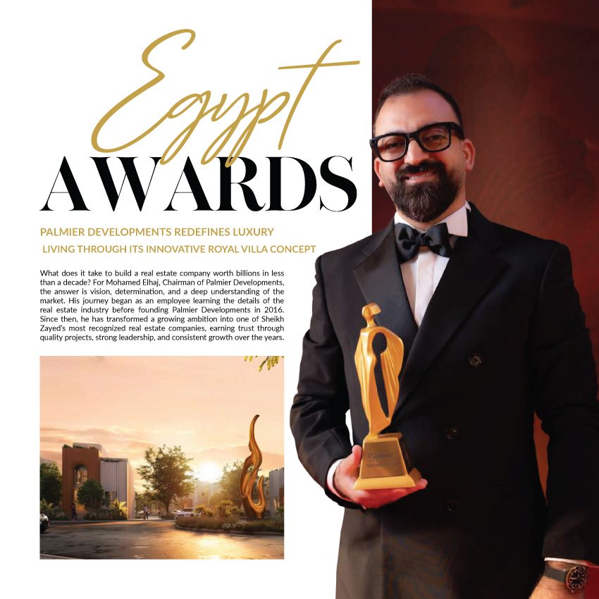 Palmier Developments Chairman Mohamed El Haj has received the Innovation Award for the company's pioneering Royal Villa concept at the 8th Niche Magazine Awards, held at Mohamed Ali Palace.